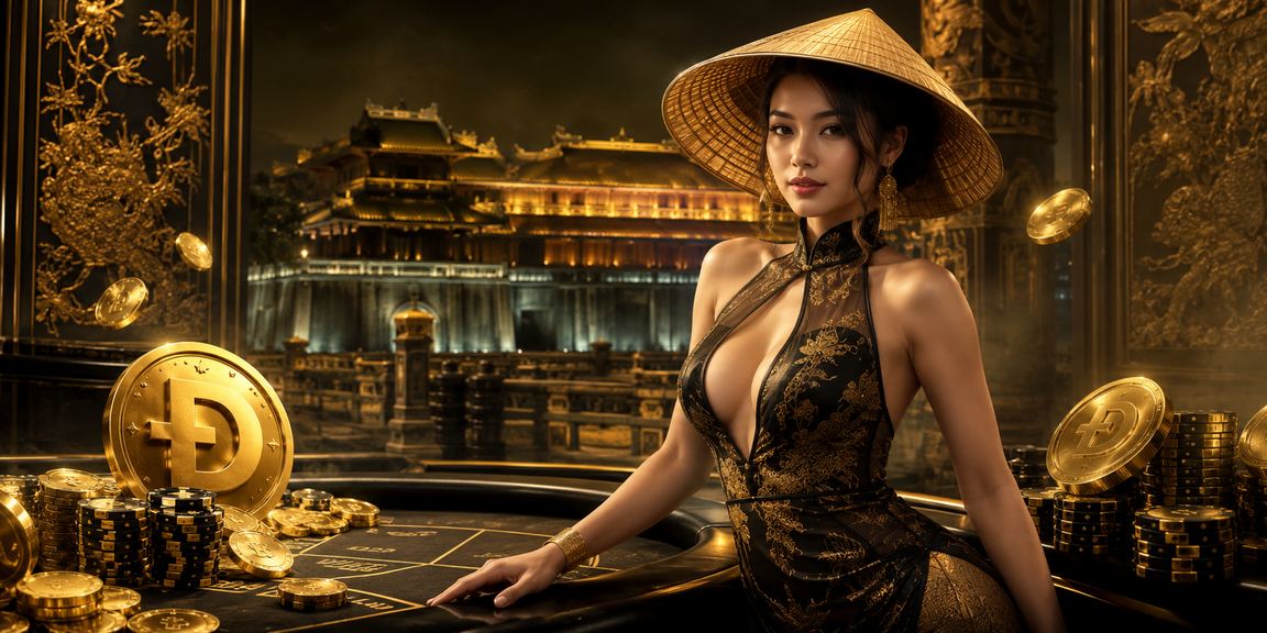 Không gian giải trí casino Huế với nón lá truyền thống Việt Nam